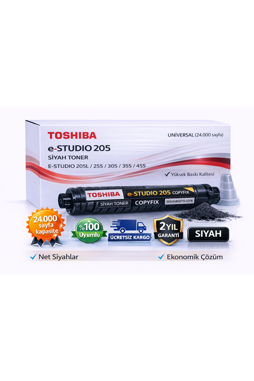 Toshiba T-4530E Siyah Toner - e-STUDIO 205L, 255, 305, 355, 455 Uyumlu