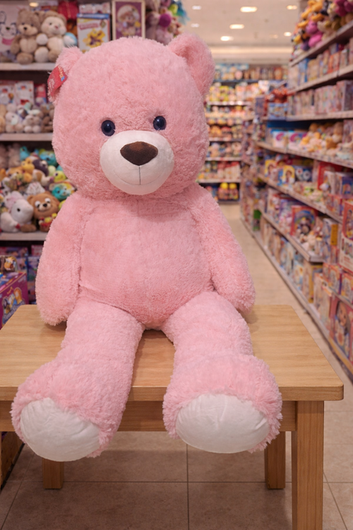 Büyük Boy Sevimli Pembe Peluş Ayı 1.20 cm