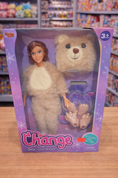 Change Bear Lion Hare Oyuncak Bebek Seti – Kostümlü Moda Bebek 